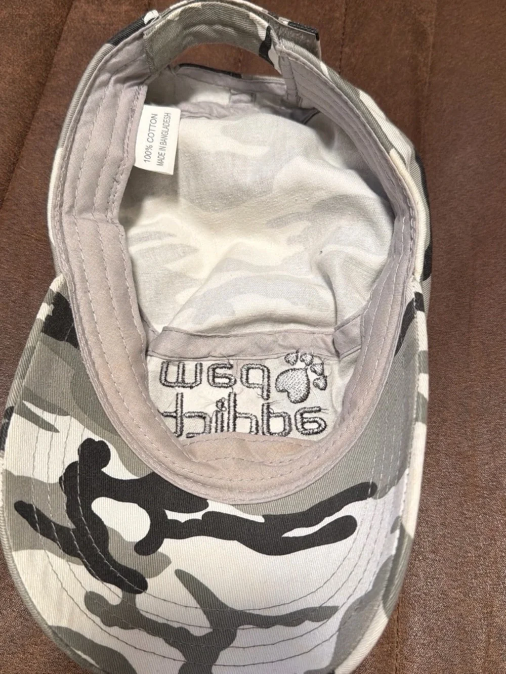 Paw Addict Camo Cap - Neutral Gray & White